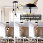 Hanging Pendant Lights Vintage 3-Lights Ceiling Lamp Industrial