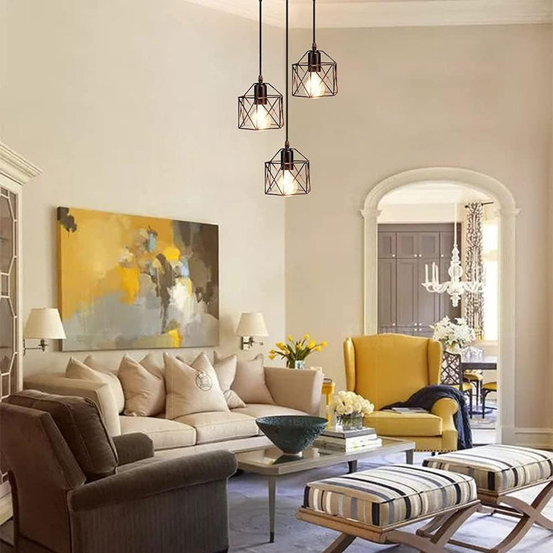 Hanging Pendant Lights Vintage 3-Lights Ceiling Lamp Industrial