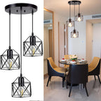 Hanging Pendant Lights Vintage 3-Lights Ceiling Lamp Industrial