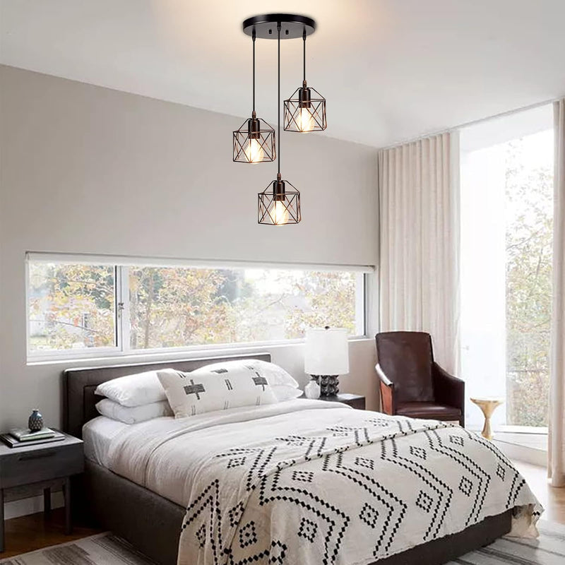 Hanging Pendant Lights Vintage 3-Lights Ceiling Lamp Industrial