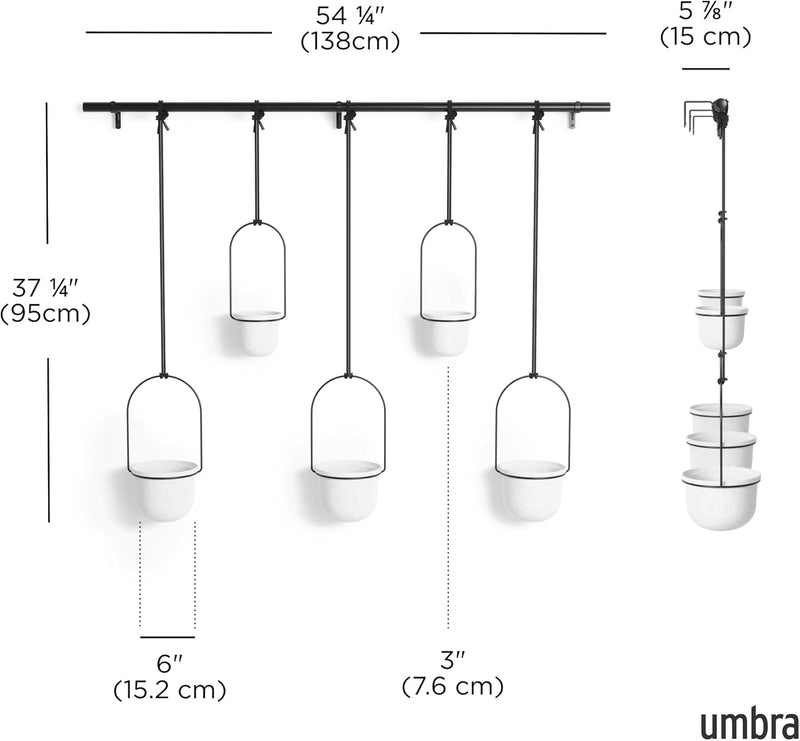 Hanging Planter for Window (Set of 5)