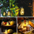 Hanging Solar Mason Jar Lights 30 LED Lanterns (6 Pack)