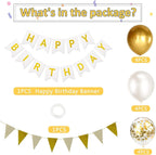 Happy Birthday Banner Party Decorations Bunting Banners 12