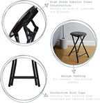 Harbour Housewares Padded Folding Stools Pack of 8