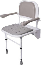 Healthcare Folding Shower Seat with Legs Padded Backrest