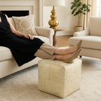 Heaven Hush Unstuffed Pouffe Cover Ottoman Handmade Hair-On