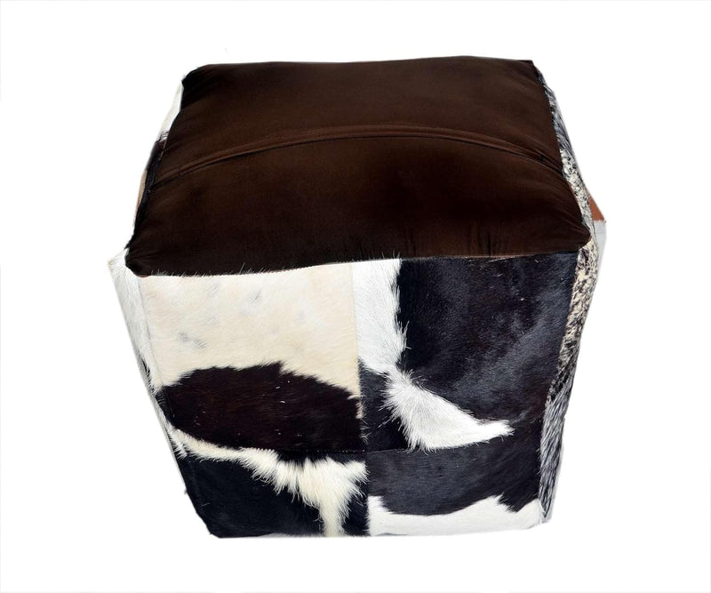 Heaven Hush Unstuffed Pouffe Cover Ottoman Handmade Hair-On