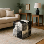 Heaven Hush Unstuffed Pouffe Cover Ottoman Handmade Hair-On