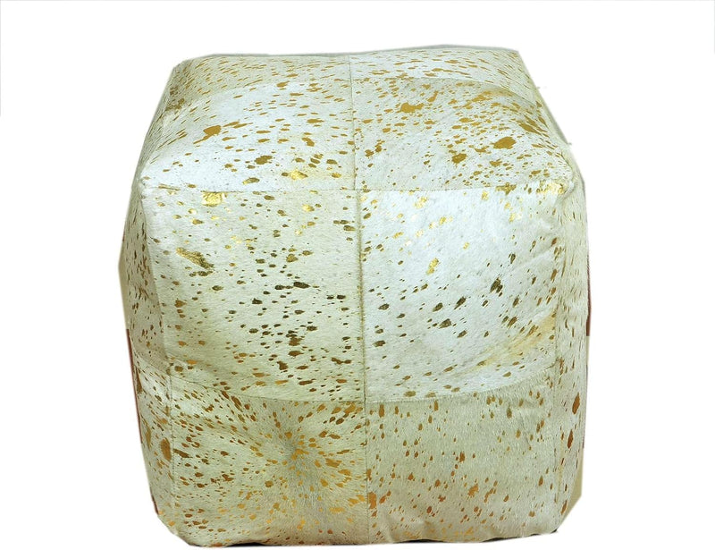 Heaven Hush Unstuffed Pouffe Cover Ottoman Handmade Hair-On