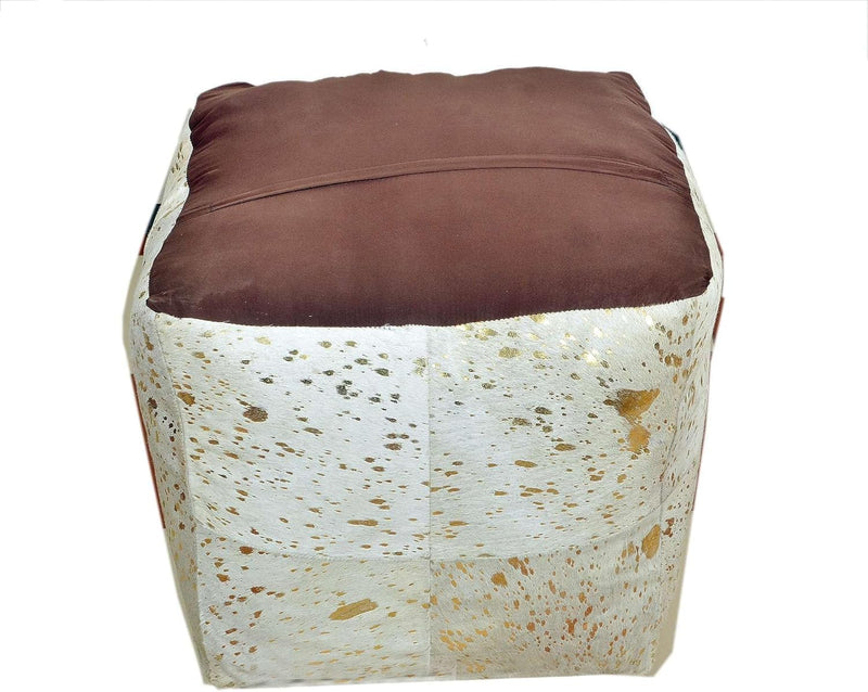Heaven Hush Unstuffed Pouffe Cover Ottoman Handmade Hair-On
