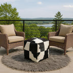 Heaven Hush Unstuffed Pouffe Cover Ottoman Handmade Hair-On