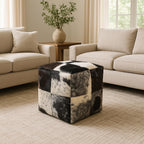 Heaven Hush Unstuffed Pouffe Cover Ottoman Handmade Hair-On