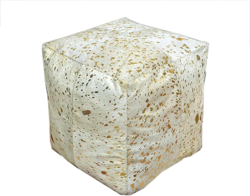 Heaven Hush Unstuffed Pouffe Cover Ottoman Handmade Hair-On