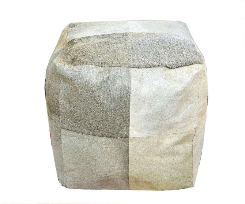 Heaven Hush Unstuffed Pouffe Cover Ottoman Handmade Hair-On