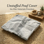 Heaven Hush Unstuffed Pouffe Cover Ottoman Handmade Hair-On
