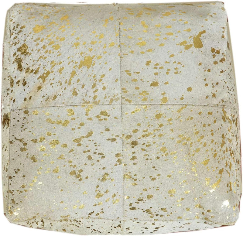 Heaven Hush Unstuffed Pouffe Cover Ottoman Handmade Hair-On