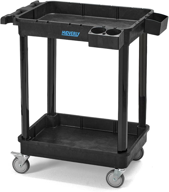 Heavy Duty 2-Shelf Utility Cart 28x19 Inch 220