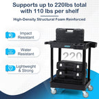 Heavy Duty 2-Shelf Utility Cart 28x19 Inch 220