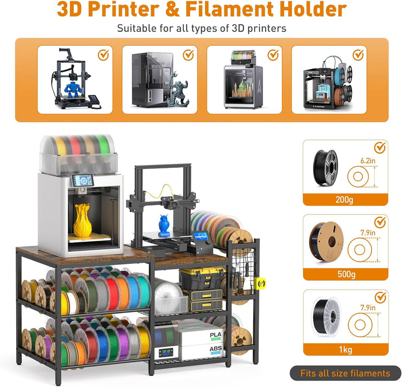 Heavy Duty 3d Printer Table with Filament Storage