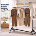 Heavy-Duty Adjustable Z-Base Clothes Rail with Lockable Wheels