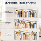 Heavy-Duty Adjustable Z-Base Clothes Rail with Lockable Wheels