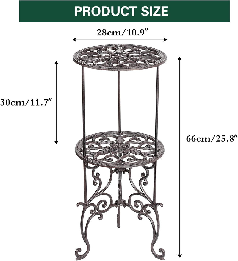 Heavy Duty Cast Iron Potted Plant Stand 19.3-Inch