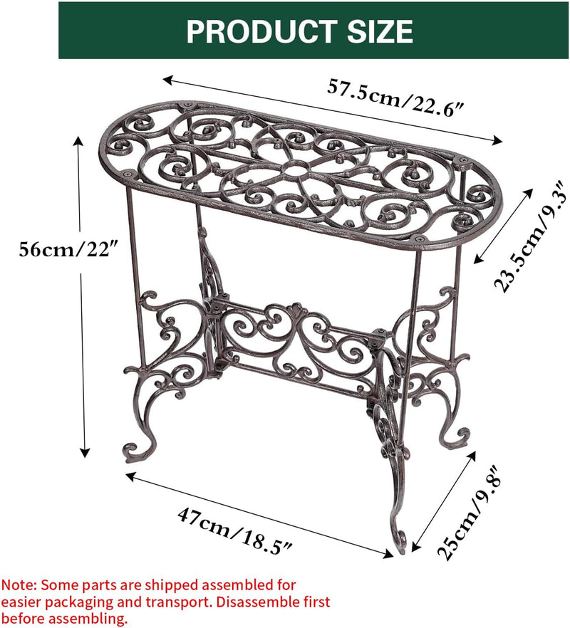 Heavy Duty Cast Iron Potted Plant Stand 19.3-Inch