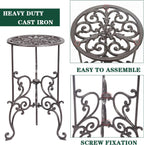 Heavy Duty Cast Iron Potted Plant Stand 19.3-Inch