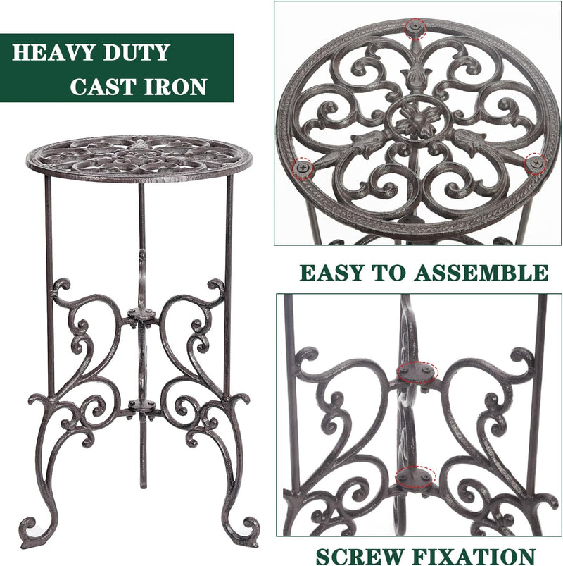 Heavy Duty Cast Iron Potted Plant Stand 19.3-Inch
