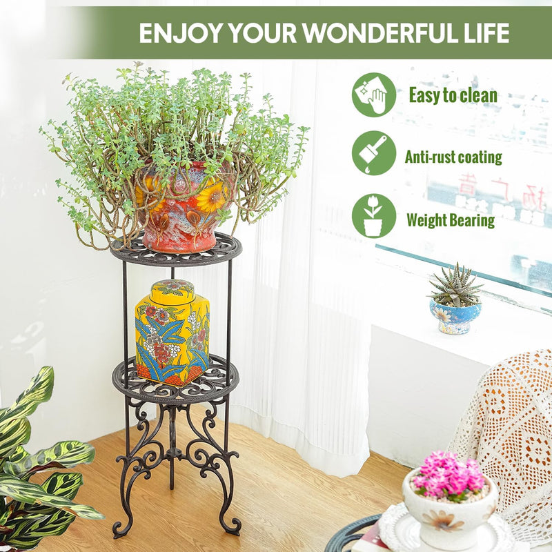 Heavy Duty Cast Iron Potted Plant Stand 19.3-Inch