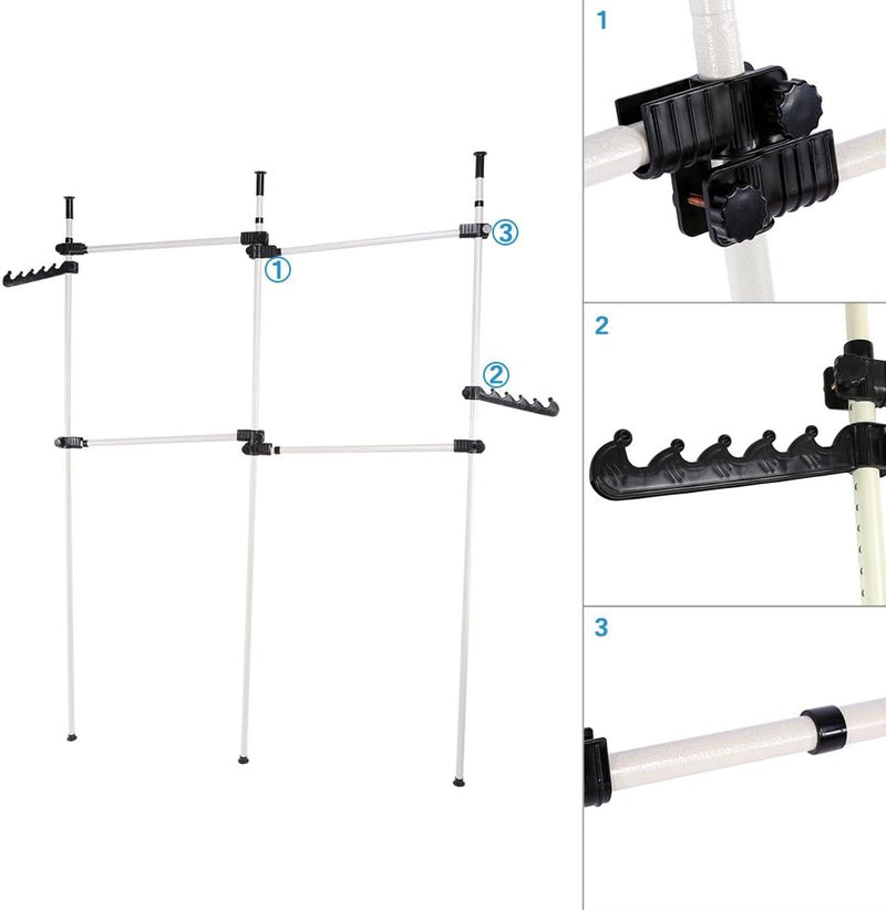 Heavy Duty Clothes Rack 2 Poles 2 Bars