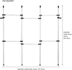 Heavy Duty Clothes Rack 4 Poles 6 Bars