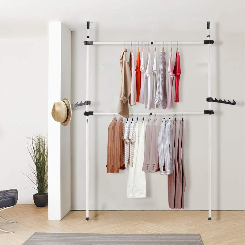 Heavy Duty Clothes Rack 4 Poles 6 Bars