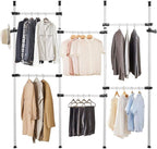 Heavy Duty Clothes Rack 4 Poles 6 Bars