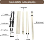 Heavy Duty Clothes Rack 4 Poles 6 Bars
