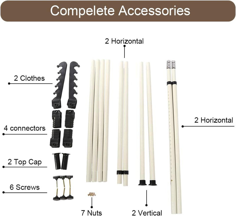 Heavy Duty Clothes Rack 4 Poles 6 Bars