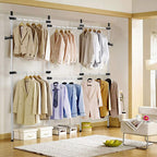 Heavy Duty Clothes Rack 4 Poles 6 Bars