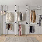 Heavy Duty Clothes Rack 4 Poles 6 Bars