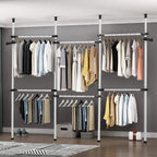 Heavy Duty Clothes Rack 4 Poles 6 Bars