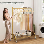 Heavy Duty Clothes Rack on Wheels for Bedroom
