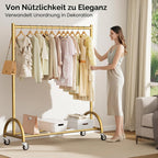 Heavy Duty Clothes Rack on Wheels for Bedroom