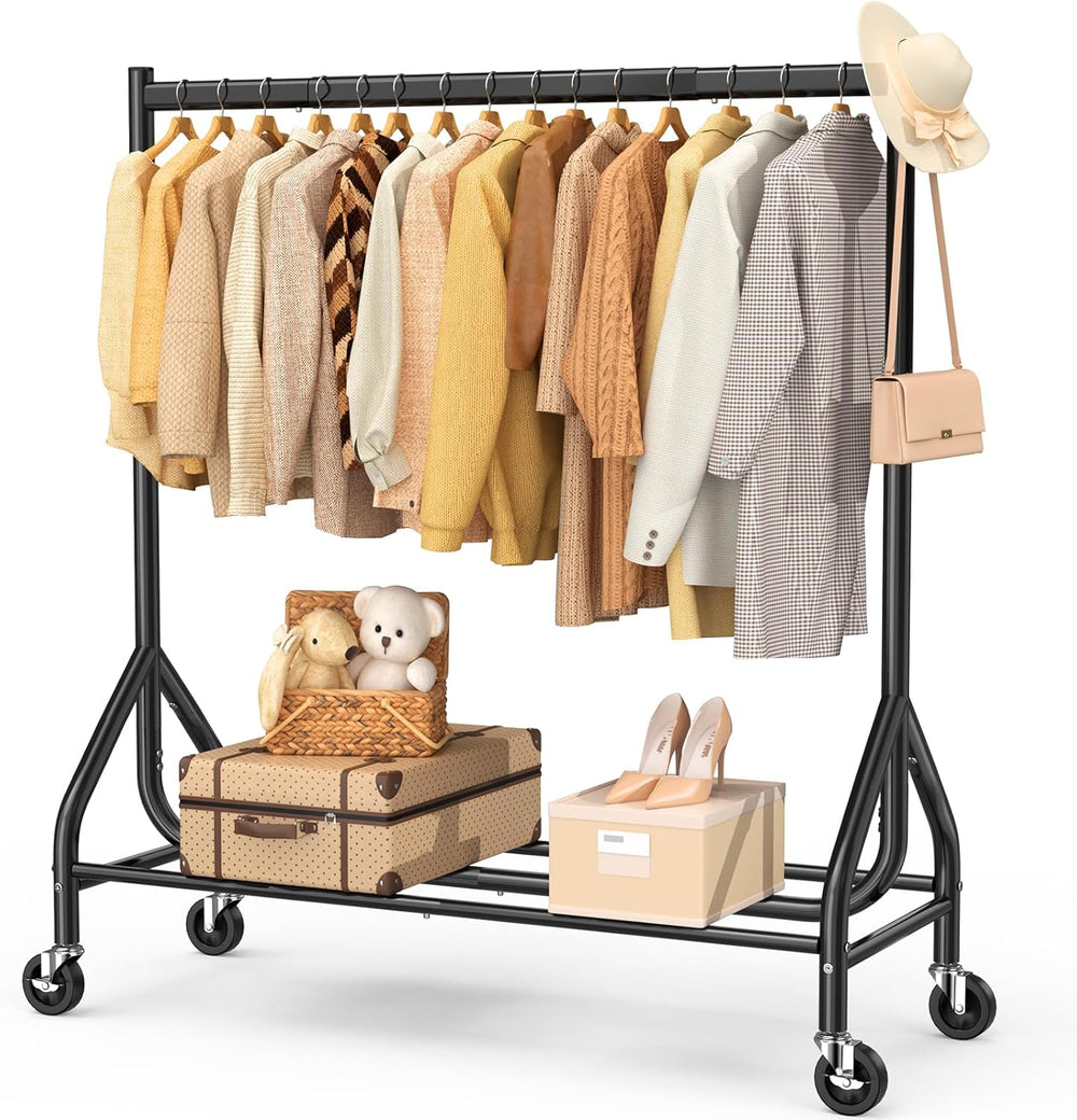 Heavy Duty Rolling Clothes Rail