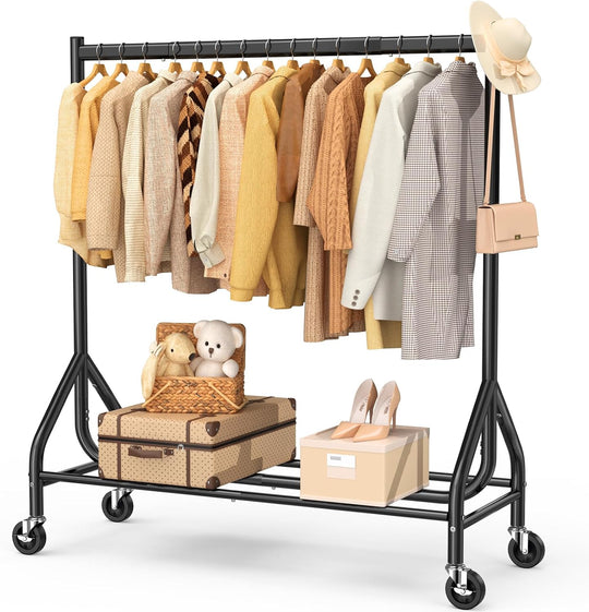 Heavy Duty Rolling Clothes Rail