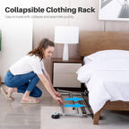Heavy Duty Clothes Rail 136KG Capacity Extendable Hanging