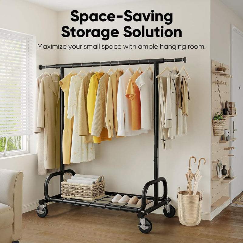 Heavy Duty Clothes Rail 136KG Capacity Extendable Hanging