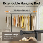 Heavy Duty Clothes Rail 136KG Capacity Extendable Hanging