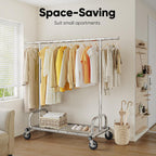 Heavy Duty Clothes Rail 136KG Capacity Extendable Hanging