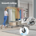 Heavy Duty Clothes Rail 136KG Capacity Extendable Hanging