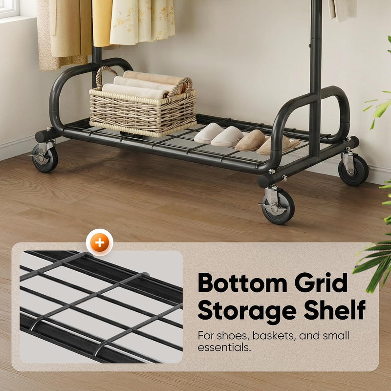 Heavy Duty Clothes Rail 136KG Capacity Extendable Hanging