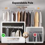 Heavy Duty Clothes Rail 204KG Capacity Adjustable Height
